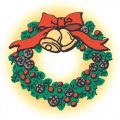 Jingle Bells Wreath light-colored apparel iron on stickers