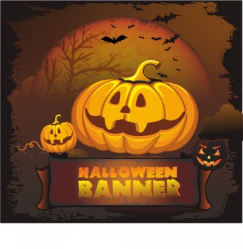 Halloween banner shirt light-colored apparel iron on stickers