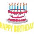 Happy Birthday Light Iron On Stickers (Heat Transfers) version 6