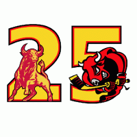 2005 Belleville Bulls Anniversary Logo Light Iron-on Stickers (Heat Transfers)