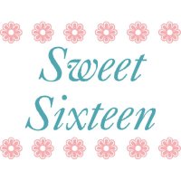 Sweet Sixteen light-colored apparel iron on stickers