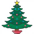 Christmas tree light-colored apparel iron on stickers