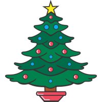 Christmas tree light-colored apparel iron on stickers