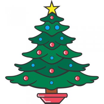 Christmas tree light-colored apparel iron on stickers