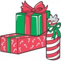 Christmas gifts light-colored apparel iron on stickers version 1