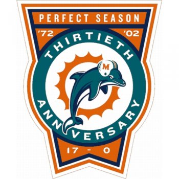 Miami Dolphins Anniversary Logo  Light Iron-on Stickers (Heat Transfers)