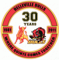 2010 Belleville Bulls Anniversary Logo Light Iron-on Stickers (Heat Transfers)