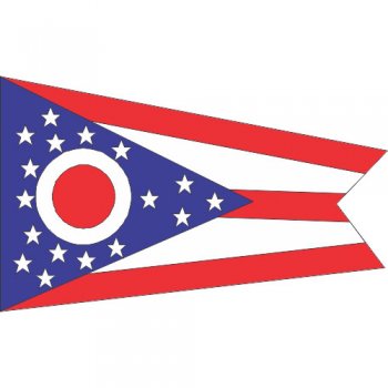 Ohio State Flag Light Iron On Stickers (Heat Transfers)