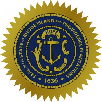 Rhode Island Seal Light Iron On Stickers (Heat Transfers)