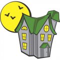 Haunted House Halloween Light Iron On Stickers (Heat Transfers) version 2