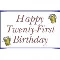 Happy Twenty-First Birthday light-colored apparel iron on stickers