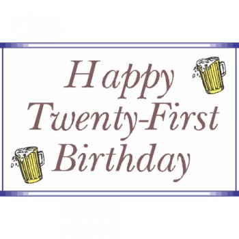 Happy Twenty-First Birthday light-colored apparel iron on stickers