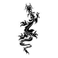 Oriental Climbing Dragon Light Iron On Stickers (Heat Transfers)