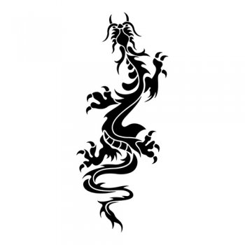 Oriental Climbing Dragon Light Iron On Stickers (Heat Transfers)