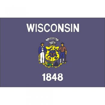 Wisconsin State Flag Light Iron On Stickers (Heat Transfers)