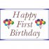 Happy First Birthday Light Iron On Stickers (Heat Transfers) version 5