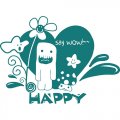 Happy light t shirt iron on transfer