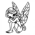 Adorable Fairy Sitting Light Iron On Stickers (Heat Transfers)