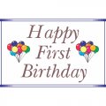 Happy First Birthday Light Iron On Stickers (Heat Transfers) version 5