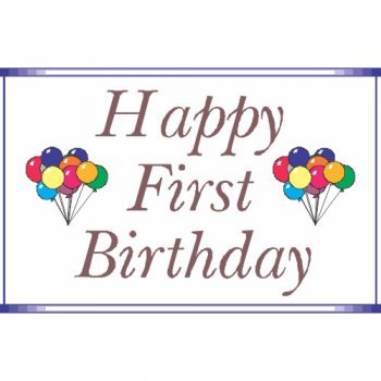 Happy First Birthday Light Iron On Stickers (Heat Transfers) version 5