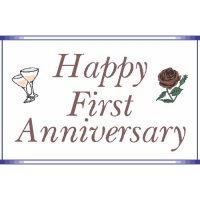 First Anniversary Light Iron On Stickers (Heat Transfers)