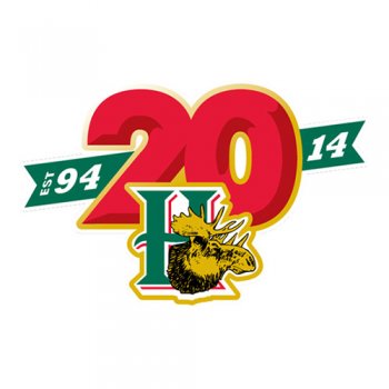 Halifax Mooseheads 2013 14 Anniversary Logo Light Iron-on Stickers (Heat Transfers)