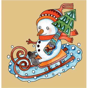 Personalized Christmas Snowman light-colored fabric iron on transfers 1