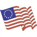 The United States Flag Light Iron On Stickers (Heat Transfers) version 2