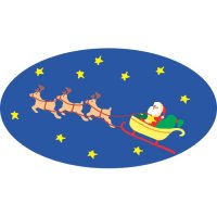 Santa Claus on sledge light-colored apparel iron on stickers