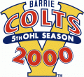 2000 Barrie Colts Anniversary Logo Light Iron-on Stickers (Heat Transfers)