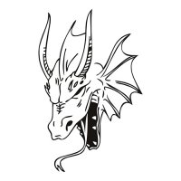 Dragon Head Light Iron On Stickers (Heat Transfers)