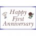 First Anniversary Light Iron On Stickers (Heat Transfers)