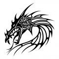 Dragon Head Mythical Creatures Light Iron On Stickers (Heat Transfers)