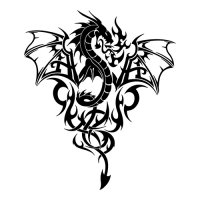 Dragon Print Wings Light Iron On Stickers (Heat Transfers)