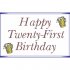 Happy Twenty-First Birthday light-colored apparel iron on stickers